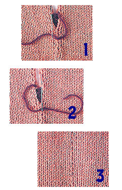 Seitennaht schliessen (rechte Maschen)